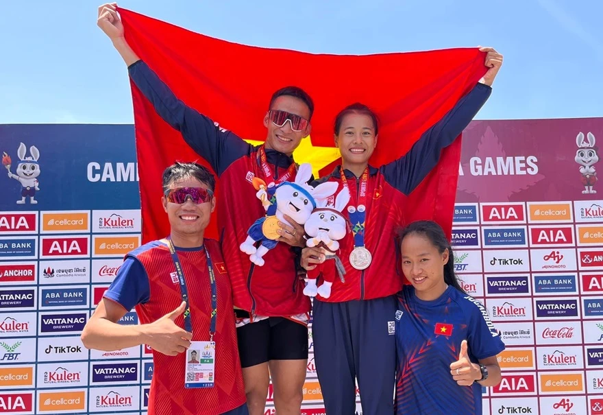 VĐV triathlon của thể thao Việt Nam sẽ có thêm các cơ hội phát triển khi Liên đoàn triathlon Việt Nam ra đời. Ảnh: MINH MINH