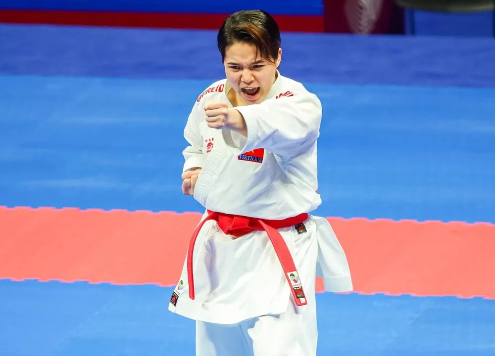 Võ sỹ karate Nguyễn Thị Phương là cô gái tuổi Thìn đầy mạnh mẽ của thể thao nước nhà. Ảnh: DŨNG PHƯƠNG pgu-2582.jpg