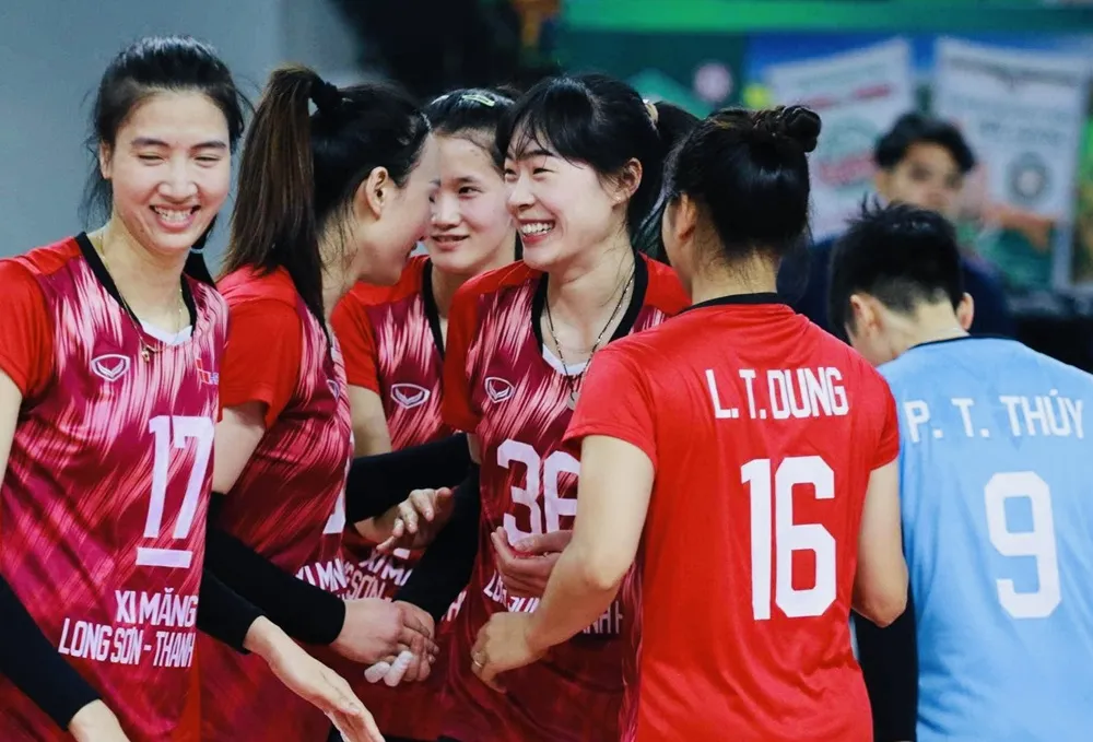 Đội nữ Thanh Hóa đã có chiến thắng quan trọng trước Hóa chất Đức Giang lào cai. Ảnh: VFV