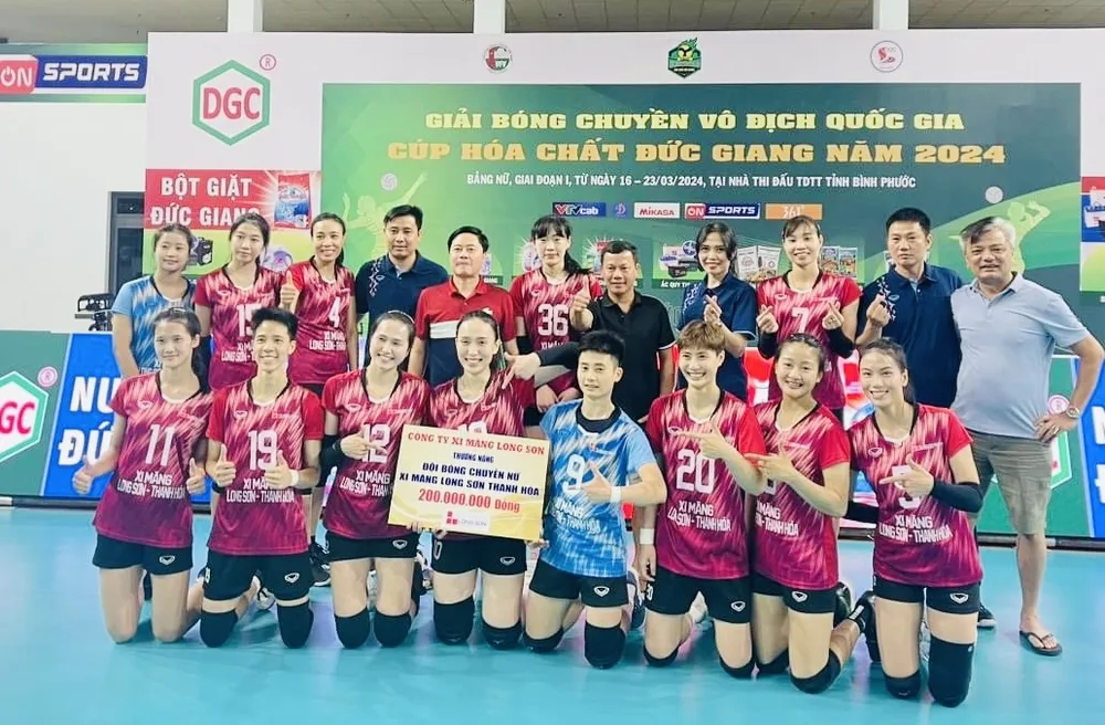 Đội nữ Thanh Hóa là một hiện tượng tại giai đoạn 1 giải bóng chuyền vô địch quốc gia 2024. Ảnh: BCTHANHHÓA