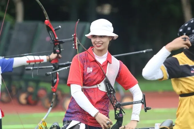 Ánh Nguyệt đã thi đấu có thành tích tại giải cung thủ xuất sắc 2024. Ảnh: HỮU THÀNH