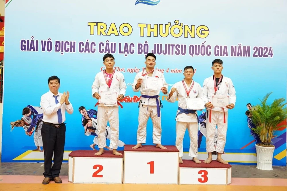 Các võ sỹ jujitsu cả nước đang có mặt tại Cần Thơ thi đấu. Ảnh: VJF