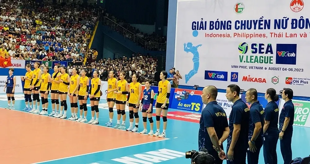 Bóng chuyền nữ Việt Nam sẽ thi đấu giải SEA V.League 2024 ở sân đấu tại Quảng Ninh. Ảnh: MINH MINH