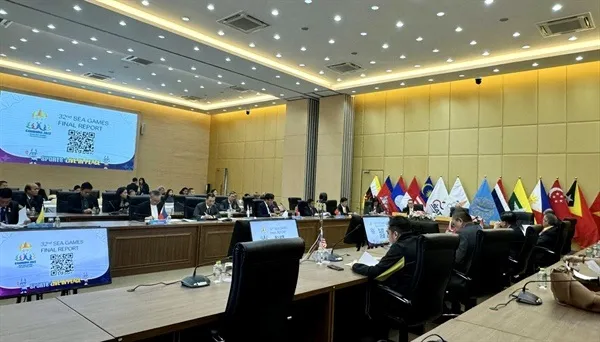 Phiên họp của Hội đồng thể thao Đông Nam Á tại Thái Lan ngày 14-6 vừa qua. Ảnh: CỤCTDTT ho 1.jpg