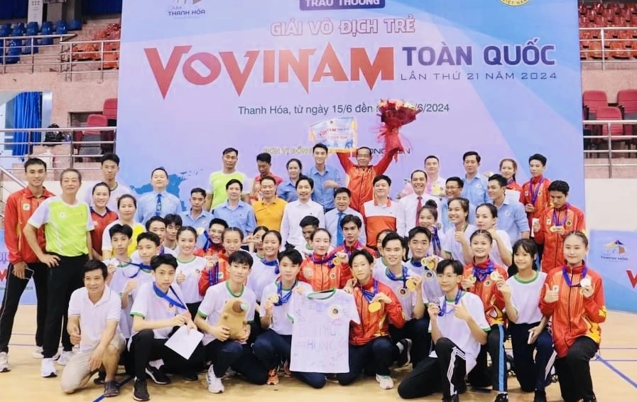 Đội vovinam TPHCM có kết quả cao ở giải năm nay. Ảnh: VSA