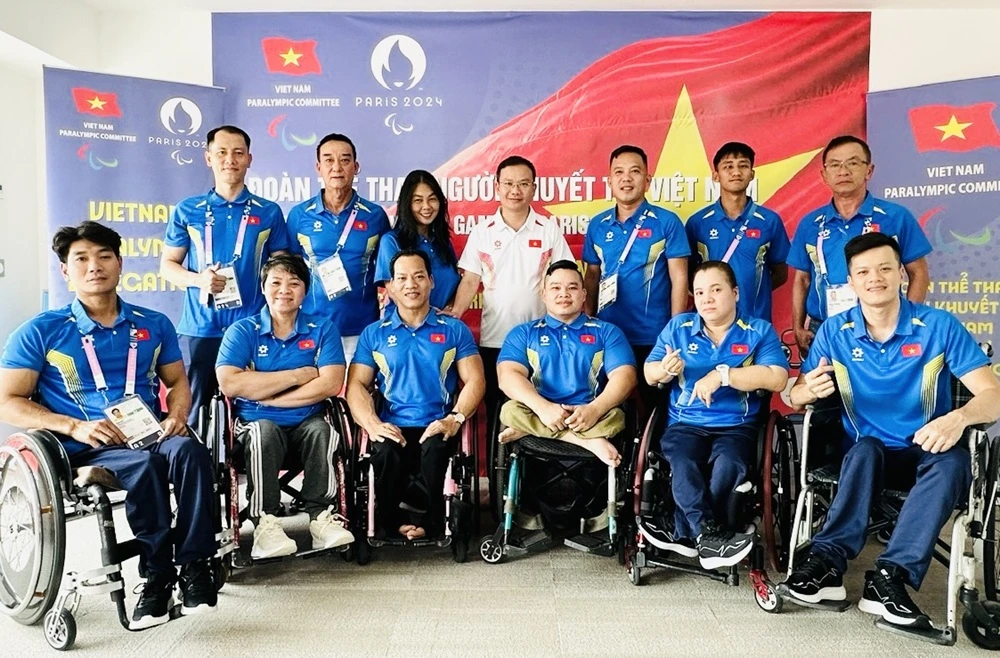 Thể thao người khuyết tật Việt Nam thi đấu môn bơi đầu tiên tại Paralympic 2024. Ảnh: Cục TDTT