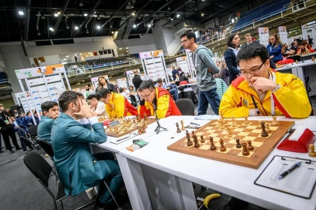 Đội cờ vua nam Việt Nam đã có 4 trận thắng ở Olympiad 2024. Ảnh: FIDE