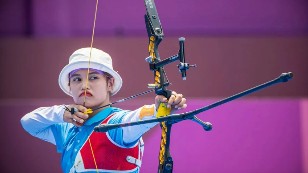 Ánh Nguyệt là 1 trong những cung thủ được chú ý tại giải vô địch quốc gia 2024. Ảnh: OLYMPIC2024