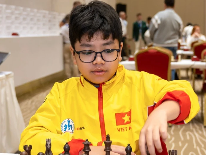 Đầu Khương Duy có HCB cờ chớp ở giải trẻ châu Á 2024. Ảnh: FIDE