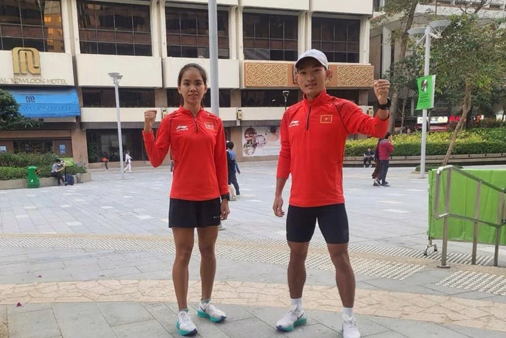 Hoàng Nguyên Thanh và Hoàng Thị Ngọc Hoa vẫn là các tuyển thủ marathon chủ lực của điền kinh Việt Nam năm 2025. Ảnh: ĐKVN