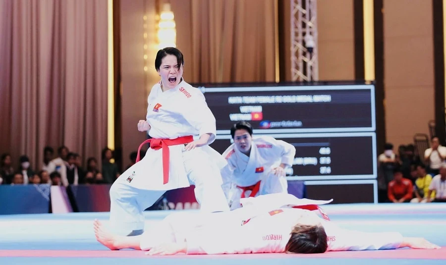 Võ sỹ karate Việt Nam bắt đầu tập trung từ ngày 10-2 làm nhiệm vụ tập luyện quốc gia trong năm 2025. Ảnh: DŨNG PHƯƠNG