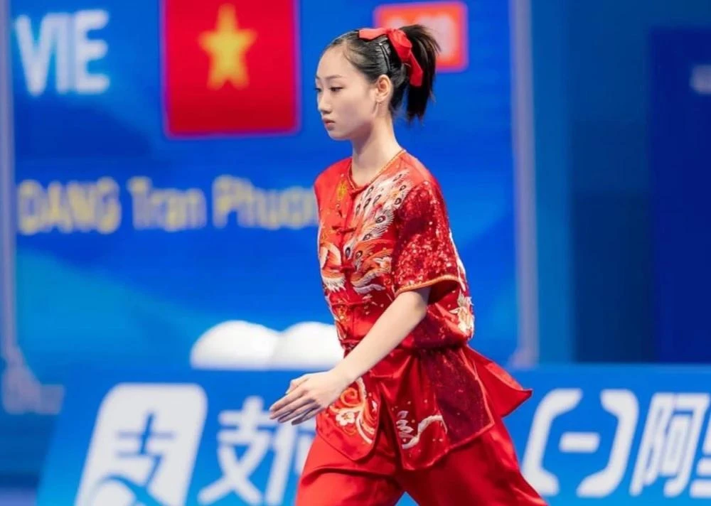 Đặng Trần Phương Nhi sẽ tham gia thi đấu giải wushu vô địch quốc gia 2025 tới đây. Ảnh: WUSHUVN