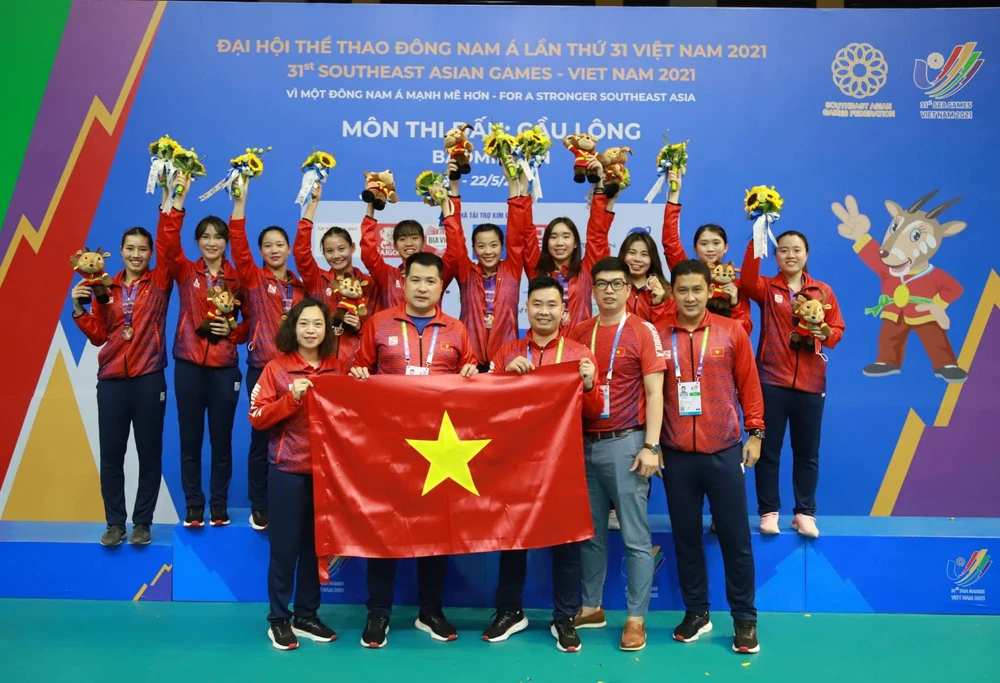 Chúng ta từng giành HCĐ nội dung đồng đội nữ tại SEA Games 31. Ảnh: ĐOÀNTTVN cau1.jpg