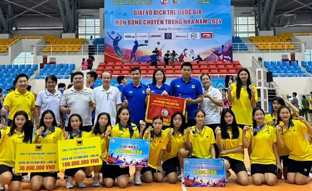 Đội nữ trẻ VTV Bình Điền Long An đặt quyết tâm thi đấu để có kết quả cao nhất tại Trà Vinh năm nay. Ảnh: VFV