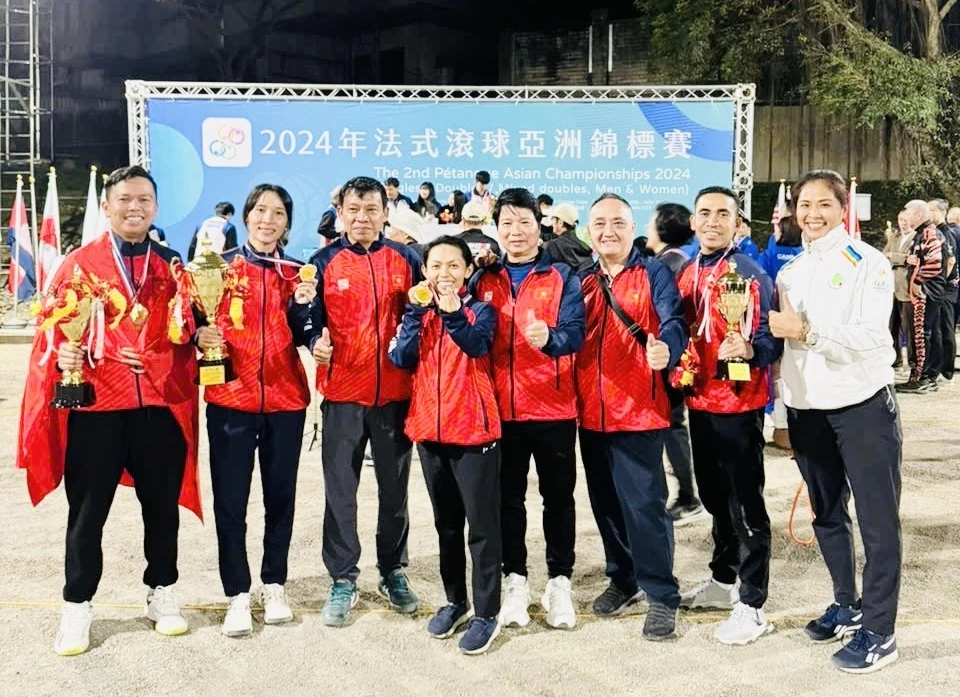Tuyển thủ Thu Thảo (thứ 2 từ trái qua) sẽ dự World Games 2025 vào tháng 8 tới đây. Ảnh: MINH MINH
