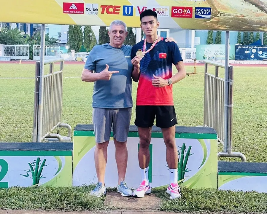 Tạ Ngọc Tưởng được thử sức tại giải điền kinh vô địch châu Á 2025 để tích lũy thêm chuyên môn. Ảnh: NG.TƯỞNG IMG_5168.jpg
