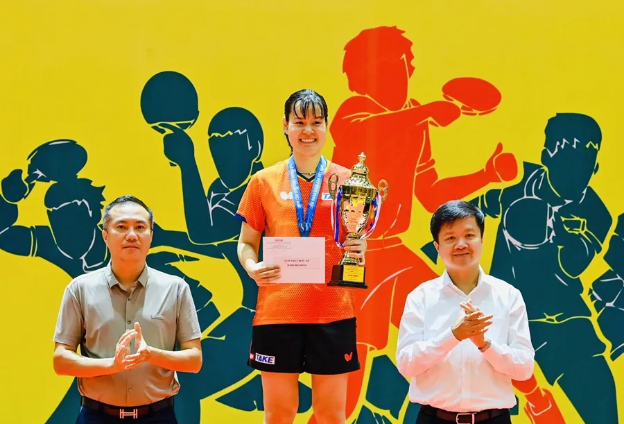 Nguyễn Thị Nga đã lên ngôi vô địch để là tay vợt nữ số 1 Việt Nam lúc này. Ảnh: DUY LINH IMG_5203.jpg
