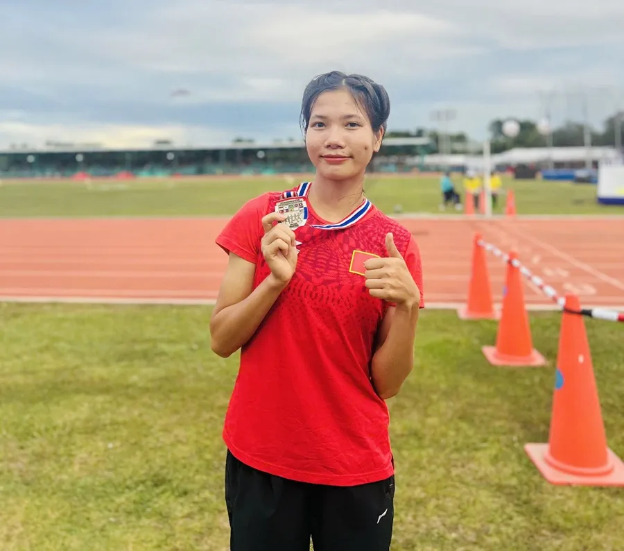 Lê Thị Tuyết Mai đạt thông số cá nhân tốt tại đường chạy 400m nữ. Ảnh: NGUYỄN ĐỨC IMG_6003.jpg