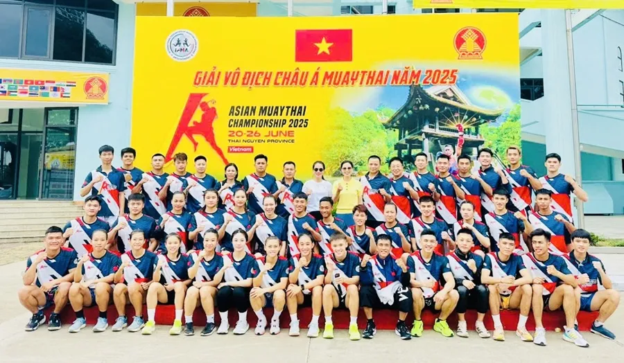 Đội muay Việt Nam đang tạm dẫn đầu bảng tổng sắp huy chương tại giải đấu. Ảnh: MINH MINH