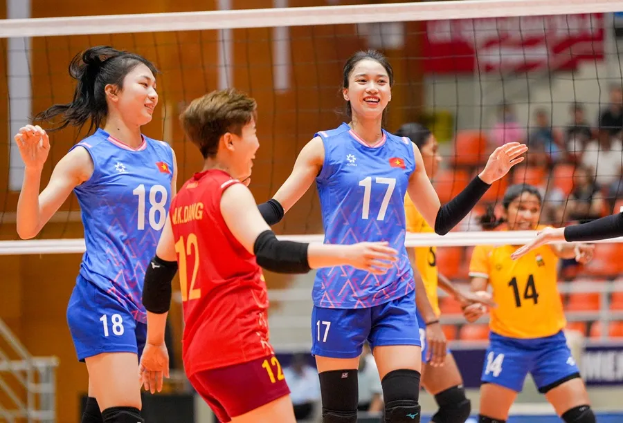Đội tuyển bóng chuyền nữ Việt Nam tự tin để tiếp tục thi đấu tại Vĩnh Phúc, Phú Thọ. Ảnh: AVC