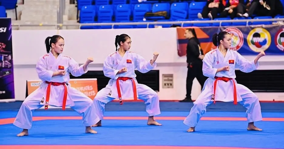 Võ sĩ karate Việt Nam đang chuẩn bị chuyên môn với quyết tâm cao nhất hướng tới SEA Games 33-2025. Ảnh: AKF
