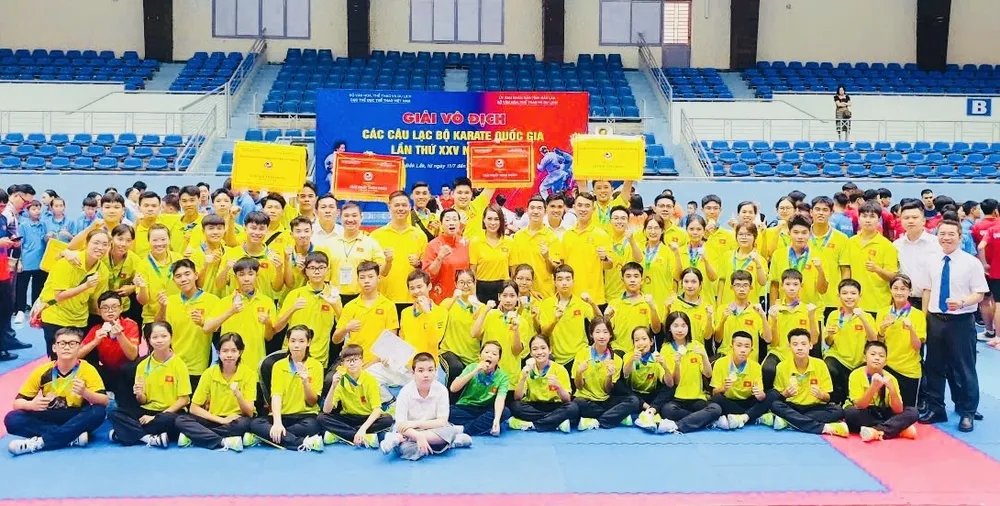 Đội karate TPHCM đã đứng nhất toàn đoàn trong giải đấu tại Đắk Lắk năm nay. Ảnh: MINH MINH