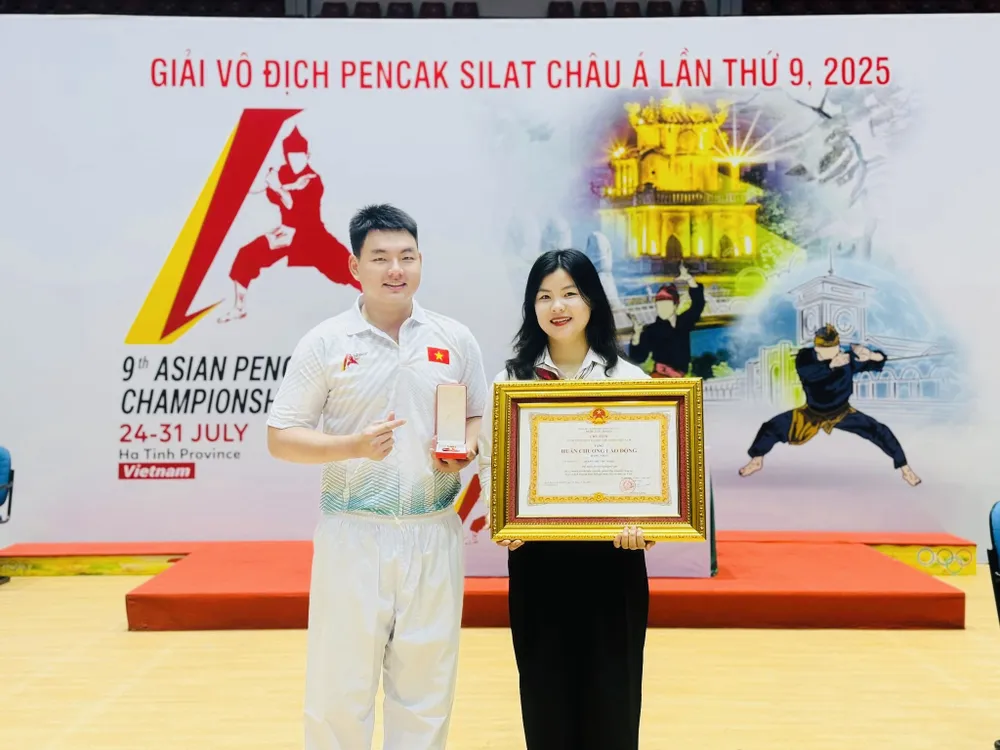 Nữ tuyển thủ đã được nhận thưởng Huân chương Lao động hạng Nhất trước khi giải vô địch châu Á 2025 khởi tranh. Ảnh: MINH MINH IMG_6858.jpg