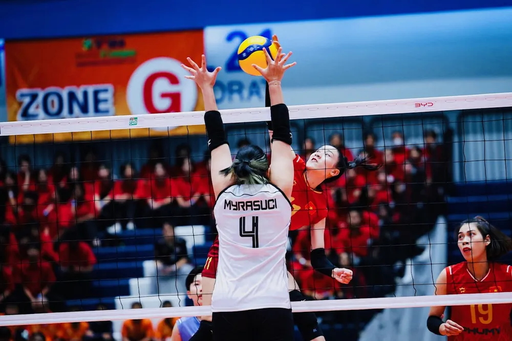 Kiều Trinh đã chơi đầy quyết tâm trong trận đấu. Ảnh: SEAVLEAGUE IMG_6911.jpg