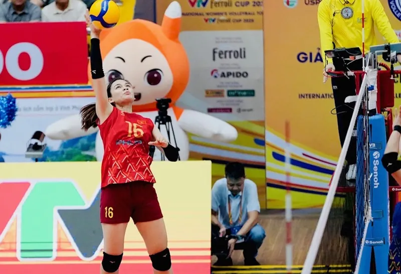 Vi Thị Như Quỳnh sẽ được thử nghiệm thi đấu vị trí đối chuyền trong thời điểm cần thiết. Ảnh: VFV