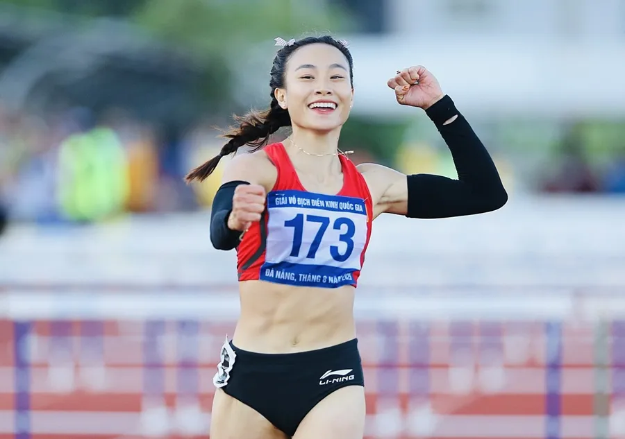 Huỳnh Thị Mỹ Tiên sẽ tham dự vòng loại 100m rào nữ giải vô địch thế giới 2025 ở Tokyo (Nhật Bản). Ảnh: HOÀNG TÙNG