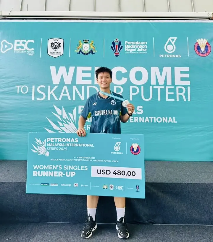 Tay vợt Bùi Bích Phương có ngôi á quân đơn nữ giải đấu tại Malaysia. Ảnh: B.PHƯƠNG