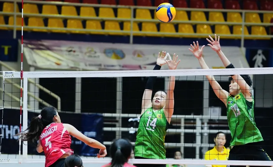 Cầu thủ VTV Bình Điền Long An có chiến thắng đầu tiên tại Thái Lan. Ảnh: SMM