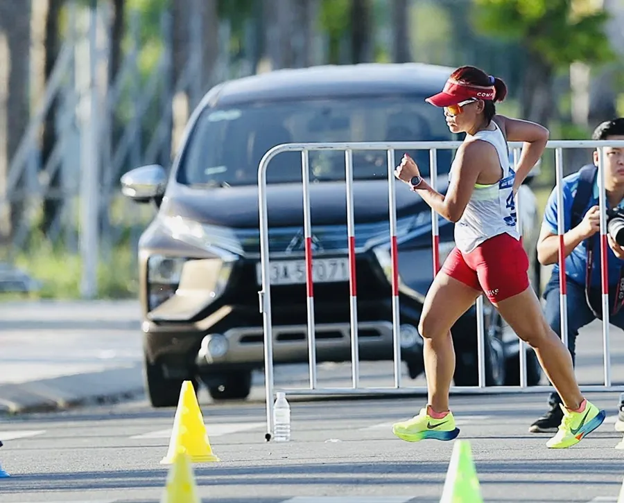 Nguyễn Thị Thanh Phúc thi đấu tại giải điền kinh vô địch quốc gia 2025. Ảnh: HOÀNG TÙNG