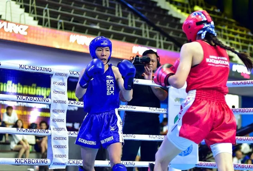 Bùi Thị Yến Nhi là thành viên đội tuyển kickboxing Việt Nam đang thi đấu ở Uzbekistan. Ảnh: WAKO