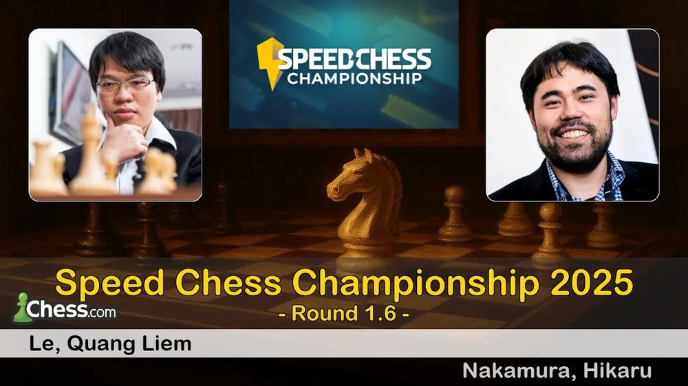 Lê Quang Liêm đã gặp Nakamura nhưng không có được chiến thắng chung cuộc. Ảnh: CHESS.COM