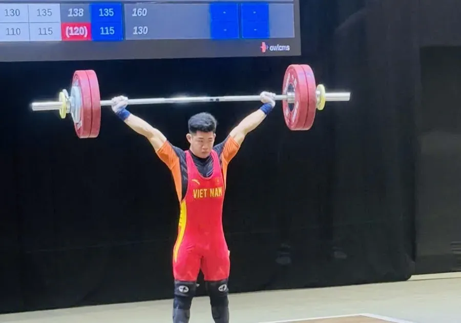 Tuyển thủ Trần Minh Trí là một trong những gương mặt quan trọng được cử tạ Việt Nam cử tập huấn tại Trung Quốc. Ảnh: NGUYỄN HUY