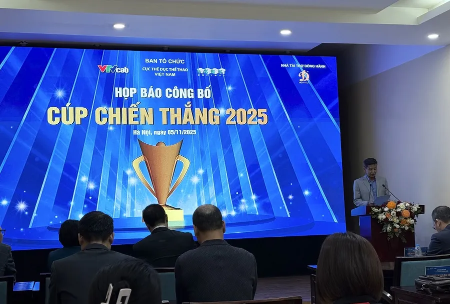 Cục TDTT Việt Nam thông tin về giải thưởng Cúp chiến thắng 2025. Ảnh: MINH CHIẾN