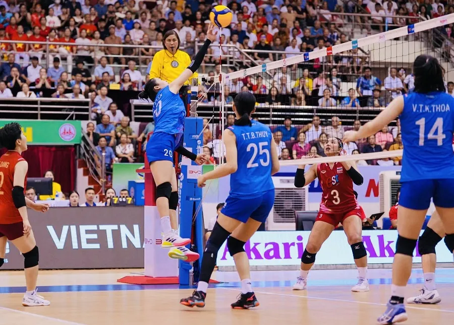 Đội tuyển bóng chuyền nữ Việt Nam đang giữ ngôi á quân tại đấu trường SEA Games. Ảnh: SEA V.LEAGUE