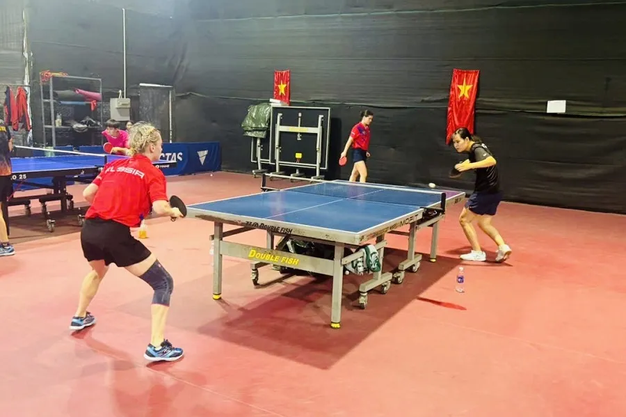 Đội tuyển bóng bàn Việt Nam sẽ đấu với các tay vợt Liên bang Nga trong đợt tập luyện tại Hà Nội. Ảnh: NAM HẢI