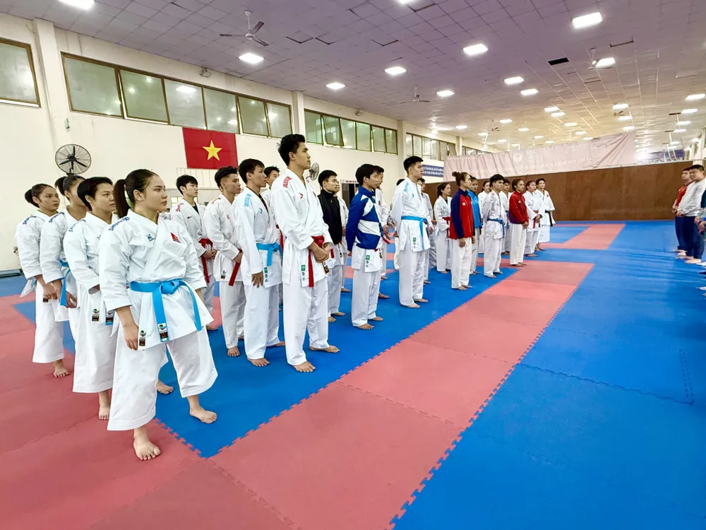 Đội tuyển karate Việt Nam đã chuẩn bị sẵn sàng để tranh tài SEA Games 33-2025. Ảnh: MINH CHIẾN