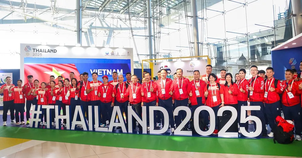 Đoàn thể thao Việt Nam đã có mặt tại Thái Lan tham dự SEA Games 33-2025. Ảnh: ĐOÀN TTVN