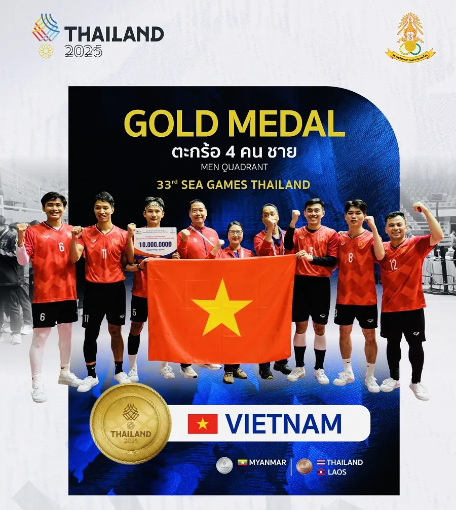 HCV lịch sử của cầu mây nam Việt Nam. Ảnh: THAILANDSEPAKTAKRAW