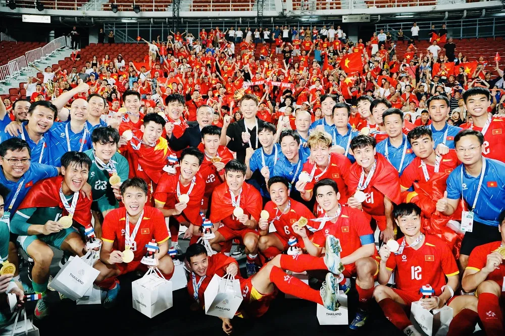 Kết quả của bóng đá nam tại SEA Games 33-2025 đã giúp Đoàn thể thao Việt Nam đạt được mục tiêu về thành tích. Ảnh: DŨNG PHƯƠNG