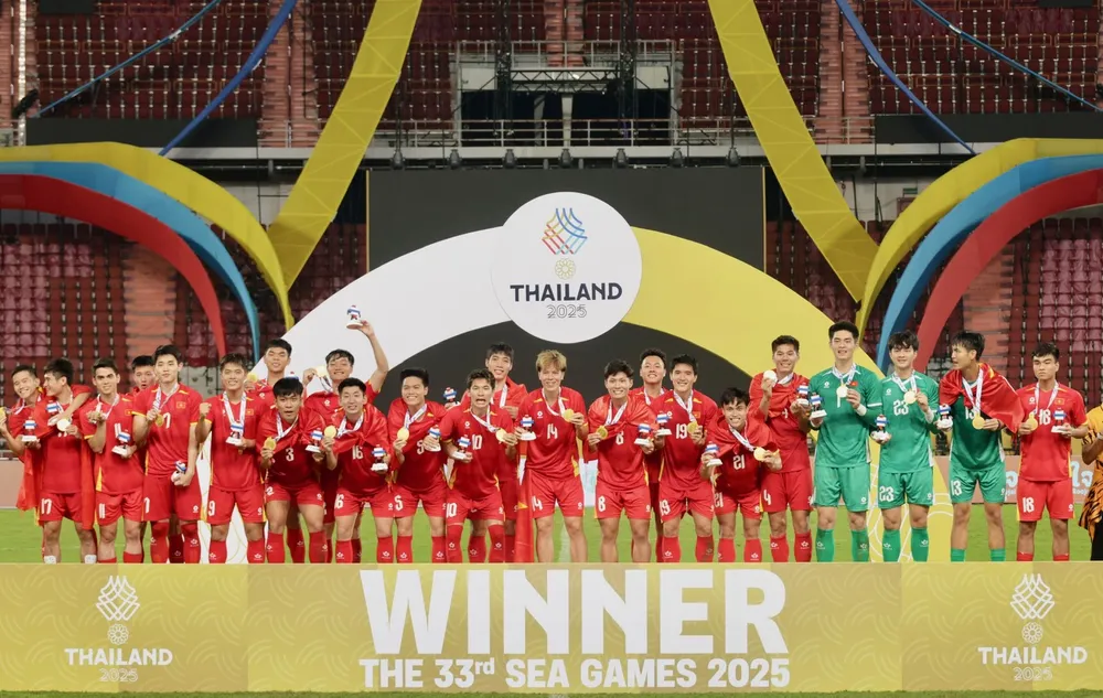 Đội tuyển bóng đá U22 nam Việt Nam đã giành HCV xuất sắc tại SEA Games 33-2025. Ảnh: DŨNG PHƯƠNG