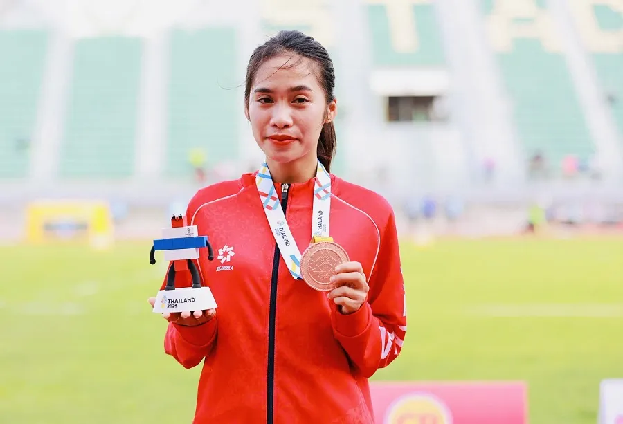 Bùi Thị Thu Hà là gương mặt duy nhất của marathon Việt Nam giành được huy chương tại SEA Games 33-2025. Ảnh: DŨNG PHƯƠNG