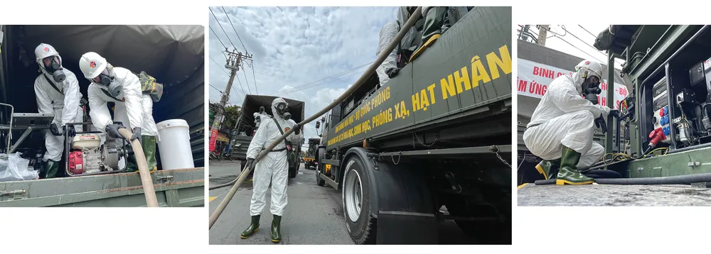 Lực lượng vũ trang ra quân phun khử khuẩn toàn thành phố  ảnh 20