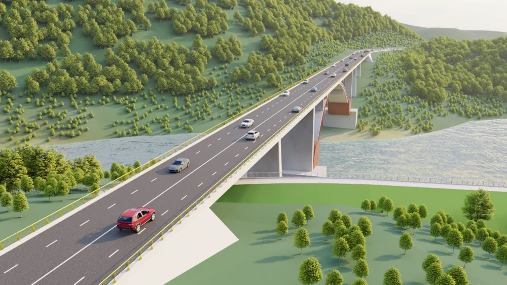Perspektive der Autobahn Dong Dang - Tra Linh Phoi canh cao toc Dong Dang Tra Linh.jpg