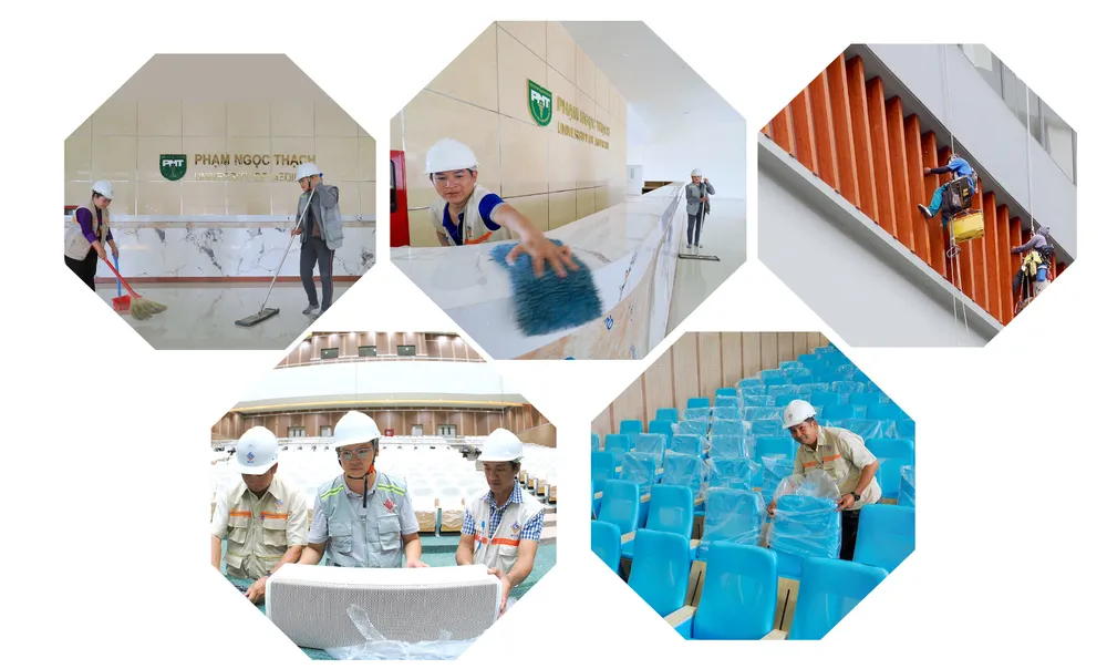 Tổng vệ sinh và kiểm tra trang thiết bị của Trường Đại học Y khoa Phạm Ngọc Thạch cơ sở 2 Cum Y Te Tan Kien-11.jpg