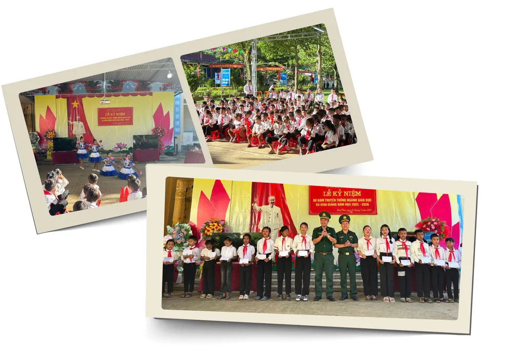 Học sinh đồng bào Rục ở bản Ón, xã Kim Thành, tỉnh Quảng Trị dự lễ khai giảng uom mam con chu - 7.jpg