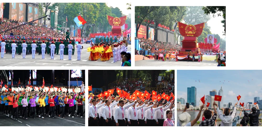 Hình ảnh tại đại lễ kỷ niệm 50 năm Ngày Giải phóng miền Nam, thống nhất đất nước. Ảnh: HOÀNG HÙNG Dau an nhiem ky-cum hinh-4.jpg